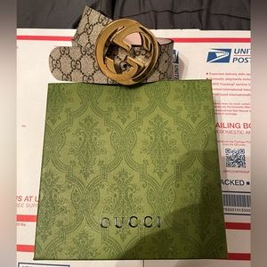 Gucci Supreme Belt Gold Buckle Sz.95